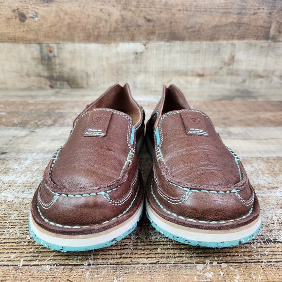 Ariat Cruiser Women Size 7.5 B Brown ECO Leather Casual Loafer Slip On Comfort - Picture 2 of 10